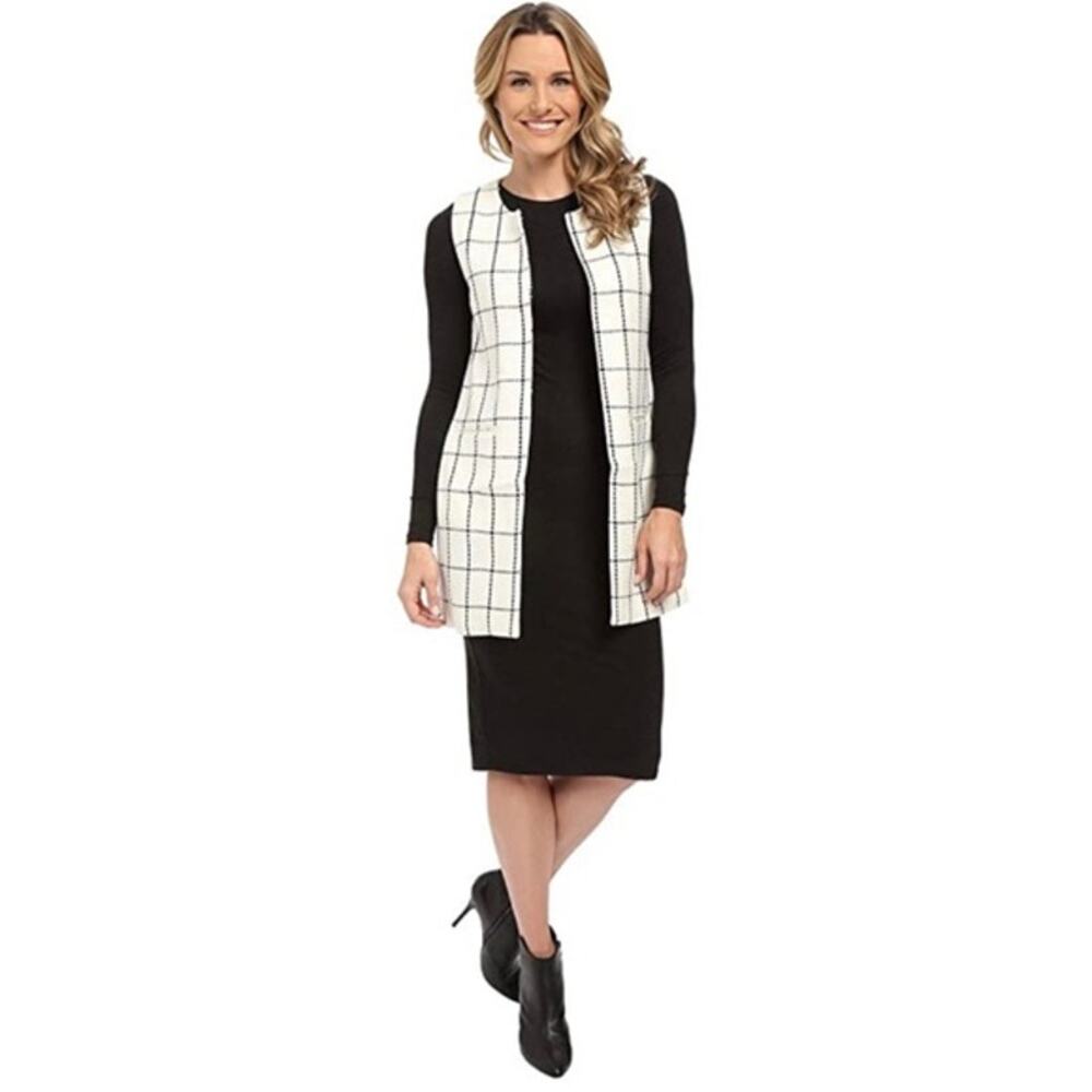 NEW Sanctuary Tweed Sleeveless White and Black Vest - Small